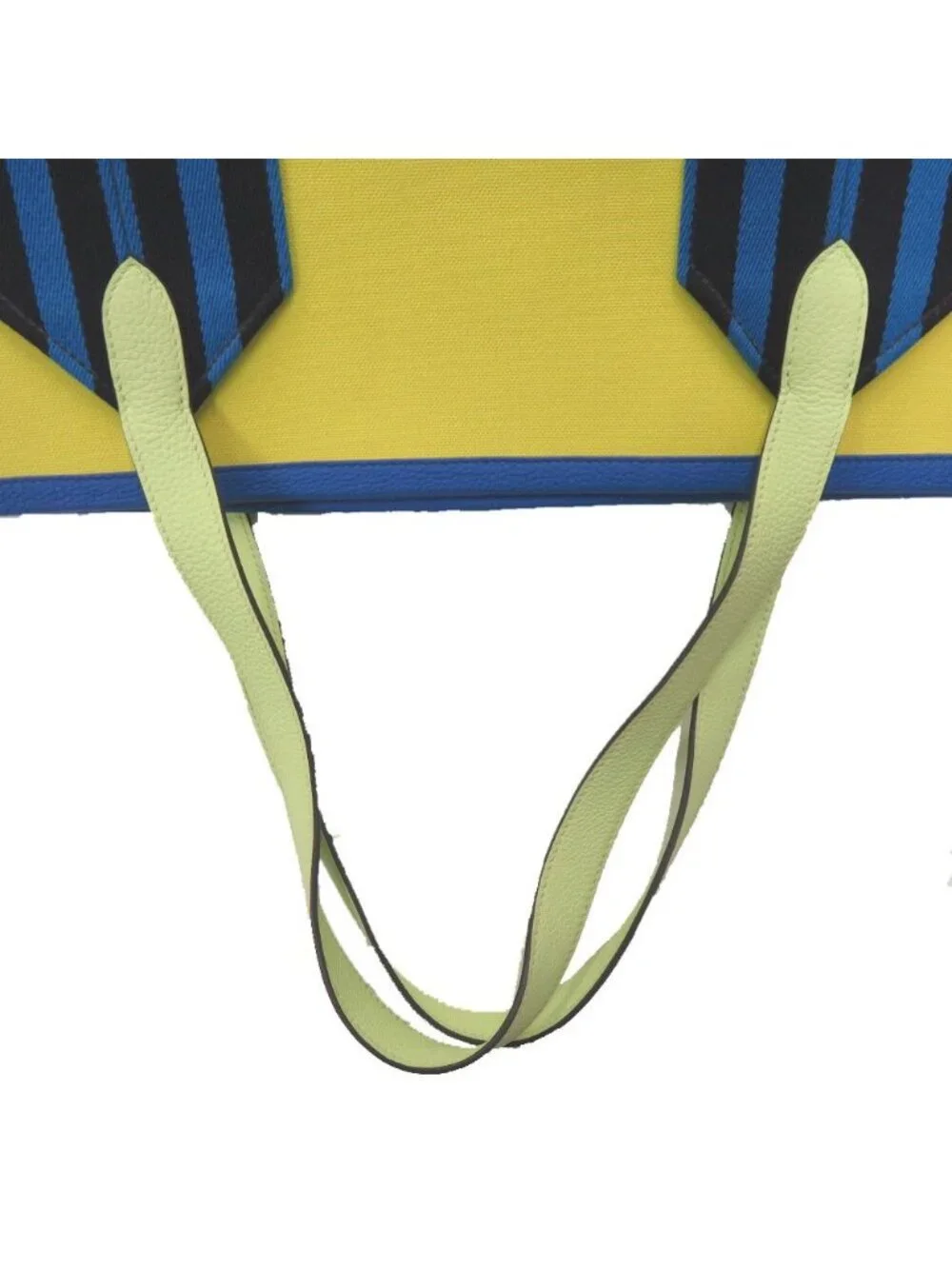 Hermes Pursangle Tote Silver Toile Military Canvas Taurillon Lime Veil - Picture 4 of 10